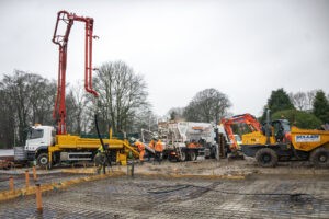 Chorley concrete concrete boom pump and volumetric concrete truck